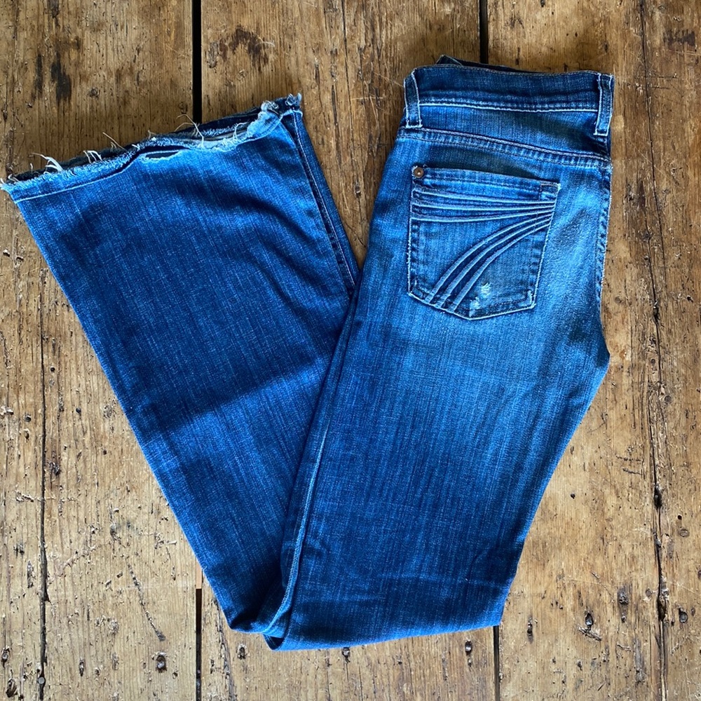 7 for all mankind dojo jeans - low rise - wide leg - 25